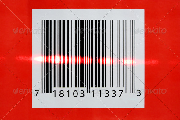 Laser reading a barcode