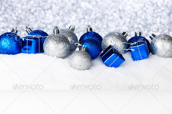 Christmas balls and gifts