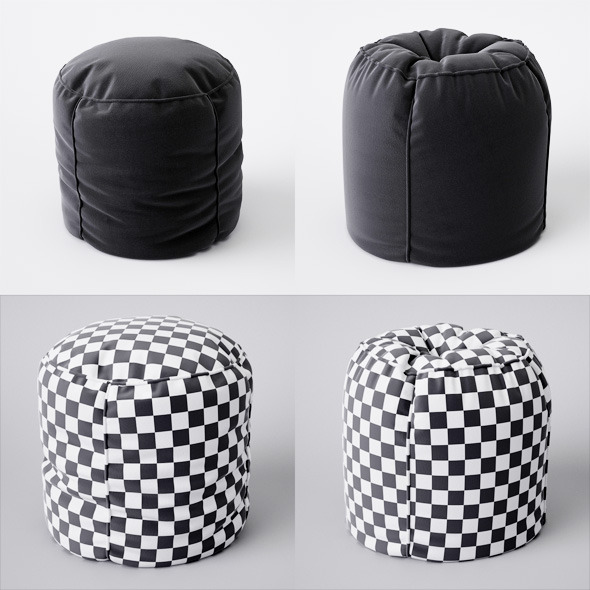 2 pouf with pleats 2 pouf with pleats