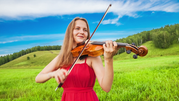 Violin Player in the Open Air Violin Player in the Open Air