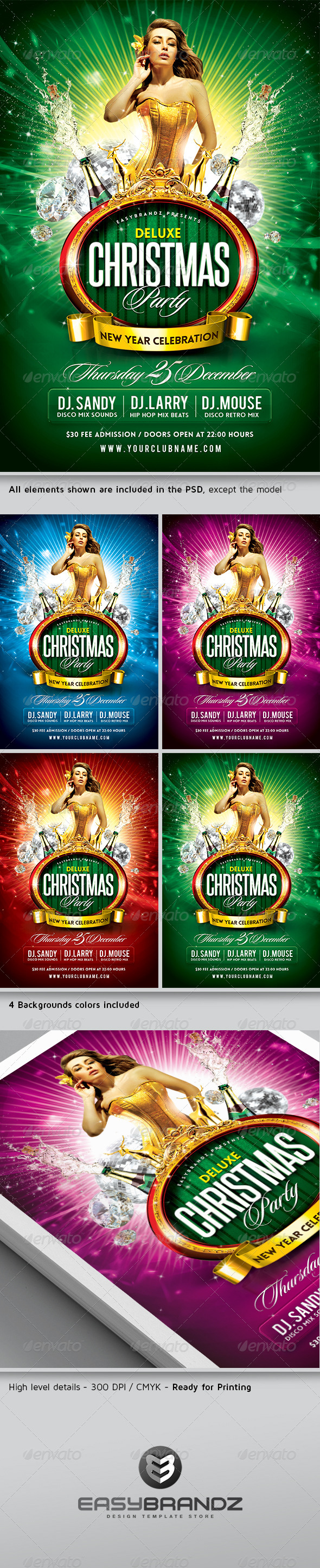 Deluxe Christmas Party Flyer Template Deluxe Christmas Party Flyer Template