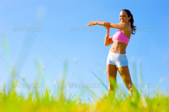 Athletic Woman Exercising