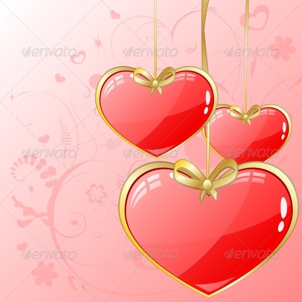 Volume Hearts with Gold Ribbon Volume Hearts with Gold Ribbon