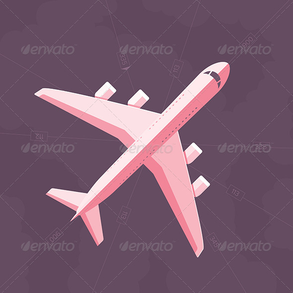 Flat Airplane Background Flat Airplane Background