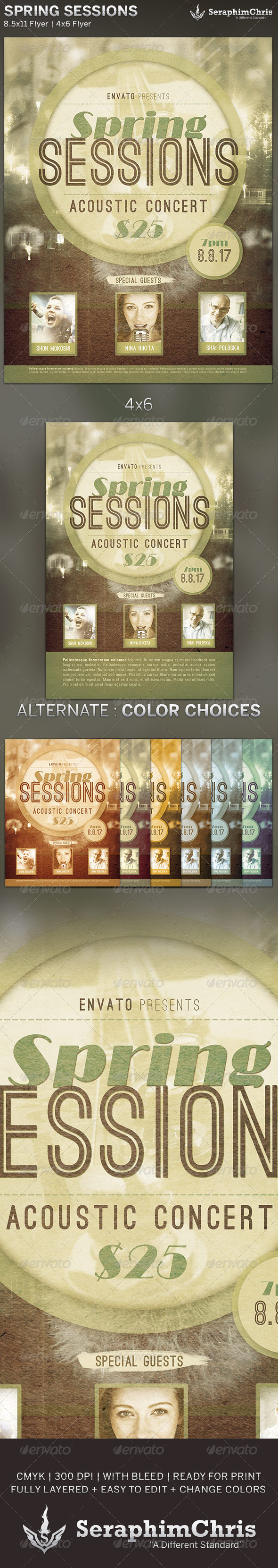 Spring Sessions: Concert Flyer Template