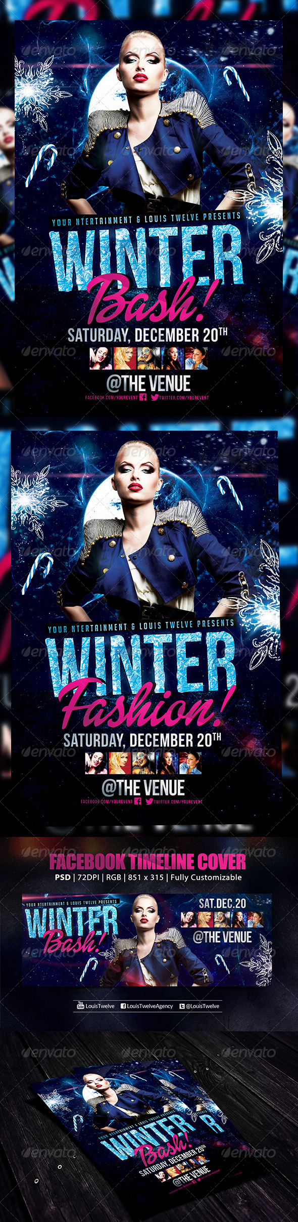 Winter Bash 2 | Flyer + FB Cover - Holidays Events