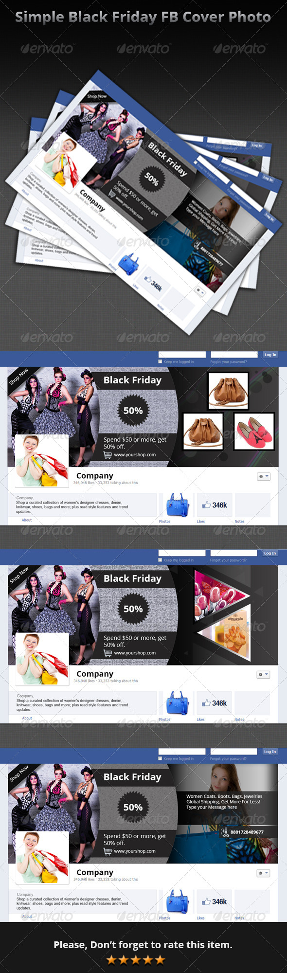 Simple Black Friday FB Cover Photo