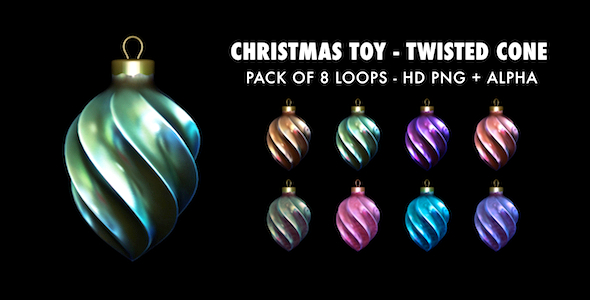 Xmas Toy Twisted Cone Pack of 8 Xmas Toy Twisted Cone Pack of 8