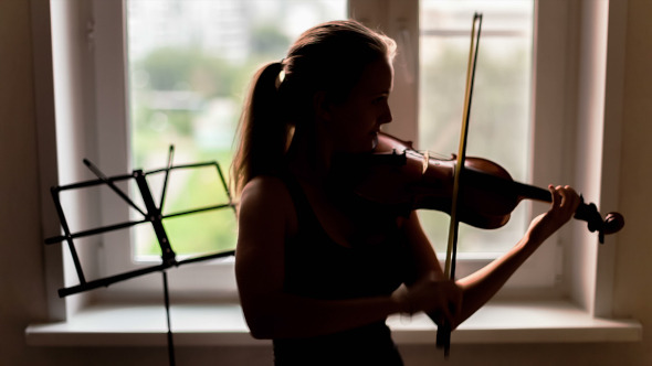 Girl Engaged in a Violin Girl Engaged in a Violin