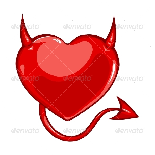 Heart with Devil Horns and a Tail Heart with Devil Horns and a Tail