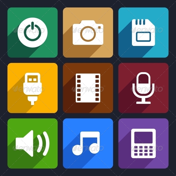 Multimedia Flat Icons Set 2 Multimedia Flat Icons Set 2