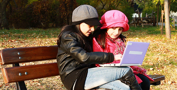 Two Girls Playing On Laptop 3 Two Girls Playing On Laptop 3