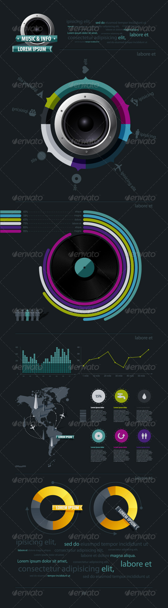 GraphicRiver Infographic music elements with vinyl and speaker 642064 GraphicRiver Infographic music elements with vinyl and speaker 642064