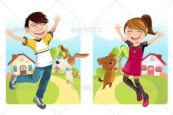 Kids with Dog Kids with Dog