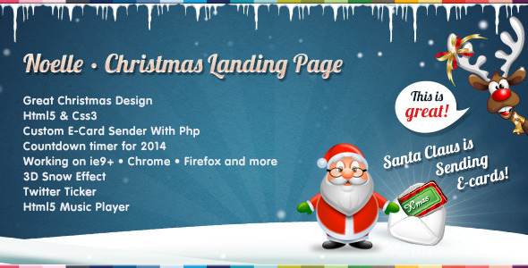 Noelle - Christmas Landing Page Template - Specialty Pages Site Templates
