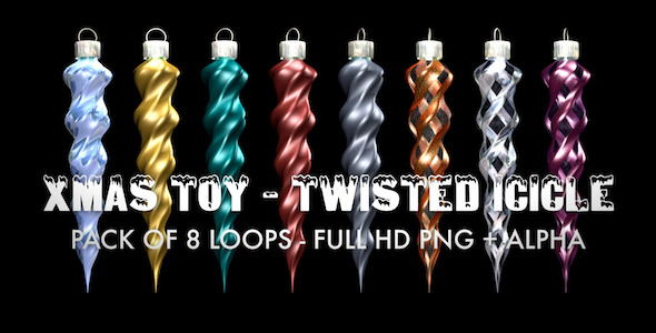 Xmas Toy Twisted Icicle Pack of 8 Loops Xmas Toy Twisted Icicle Pack of 8 Loops