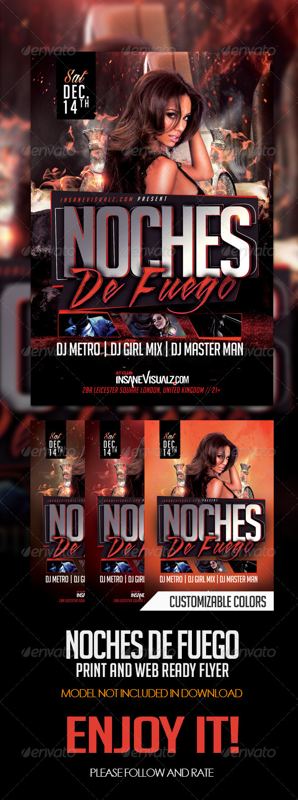 Noches De Fuego Latin Night Flyer Noches De Fuego Latin Night Flyer