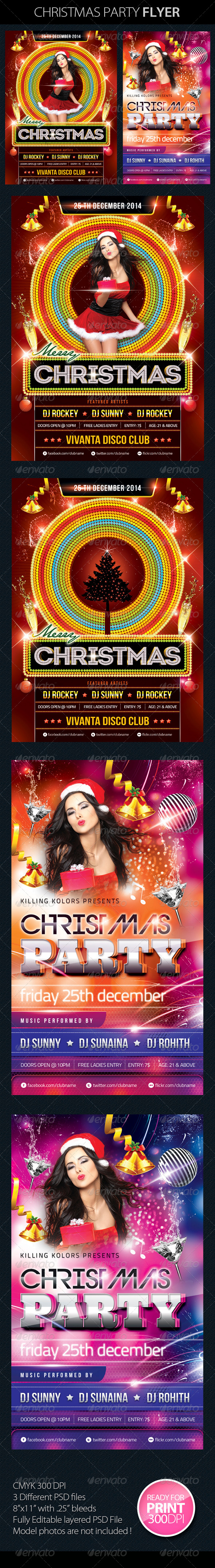 Christmas Party Flyer Bundle Christmas Party Flyer Bundle