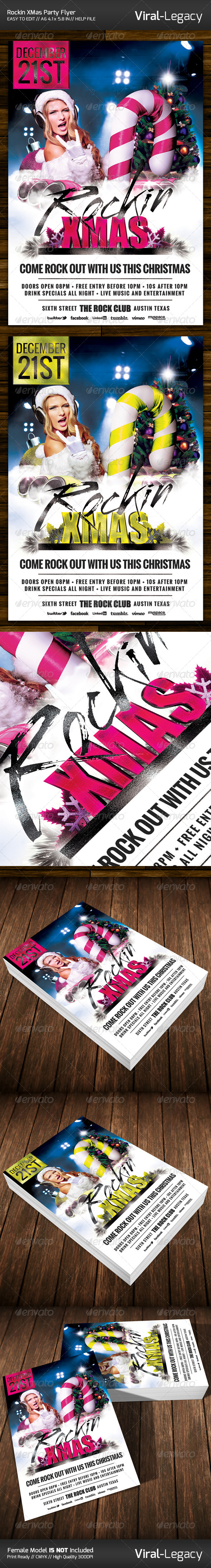 Rockin XMas Party Flyer Rockin XMas Party Flyer