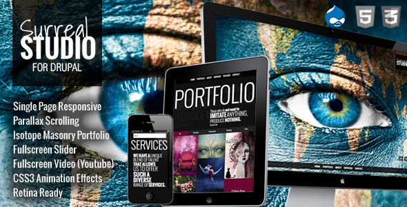 Surreal - One Page Parallax Drupal Theme