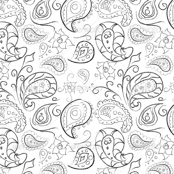 to how draw bandana patterns paisley Seamless Draw Patterns drawn To hand Cute