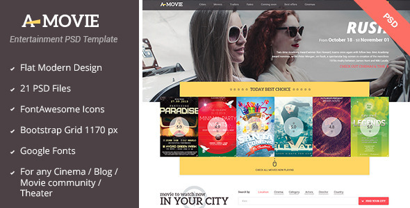 A.Movie - Cinema/Movie PSD Template