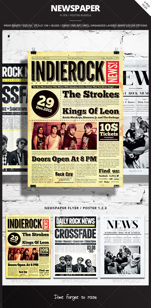 Newspaper Flyer / Poster Bundle - Events Flyers