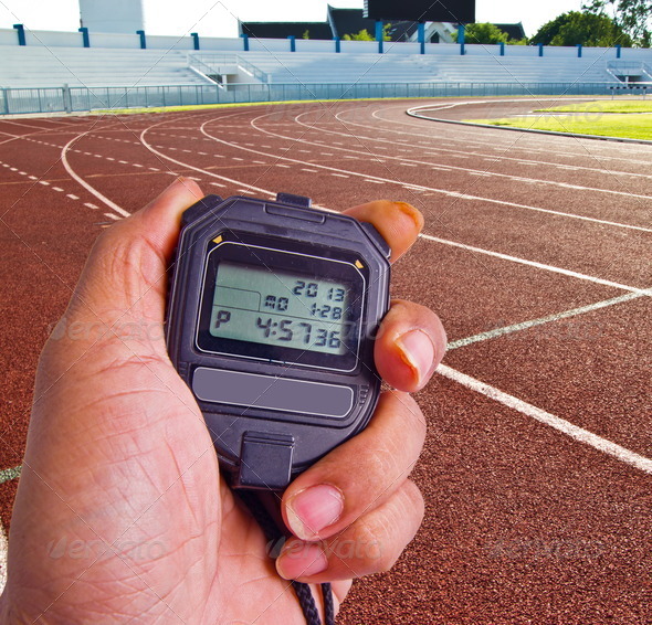 stopwatch in athletics field