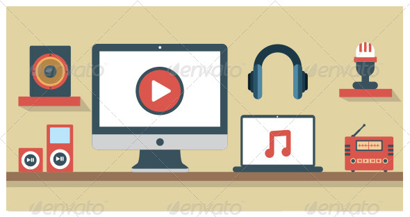 Flat Icons Media in Vector Format V.02 Flat Icons Media in Vector Format V.02