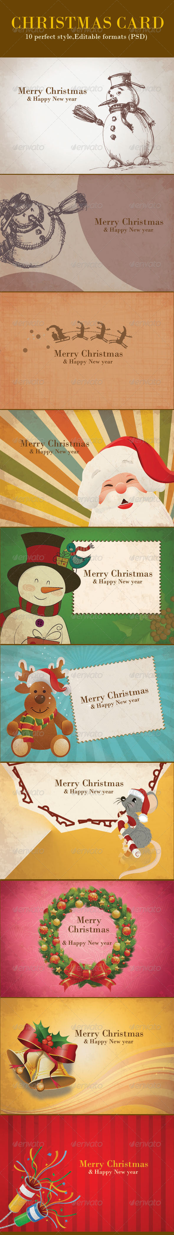 Vintage Christmas Backgrounds Card