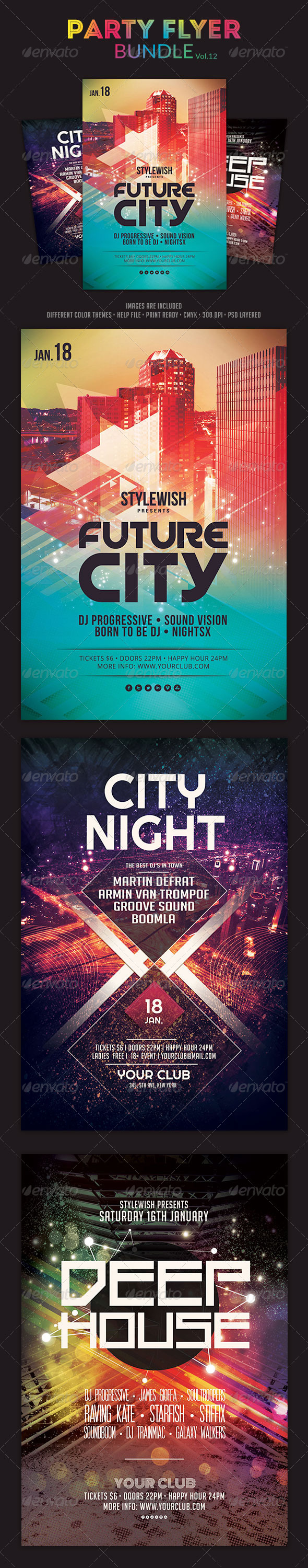 Party Flyer Bundle Vol12 - Clubs & Parties Events