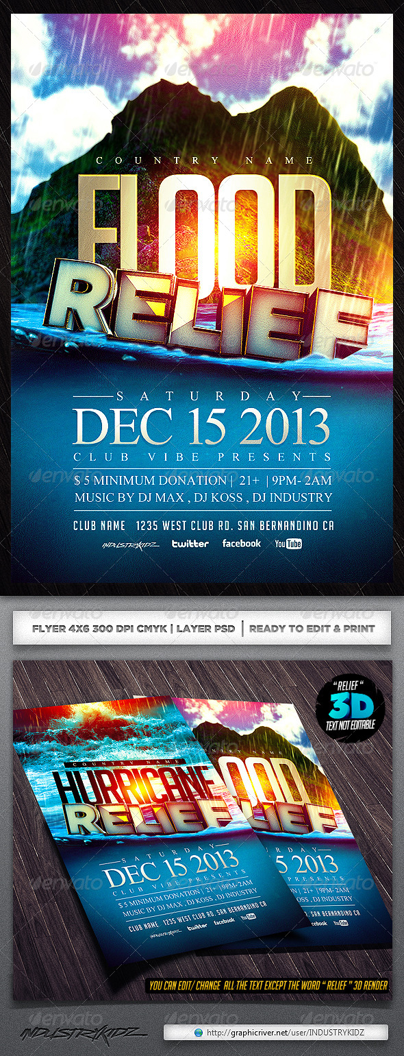 Typhoon Relief Flyer Template - Events Flyers