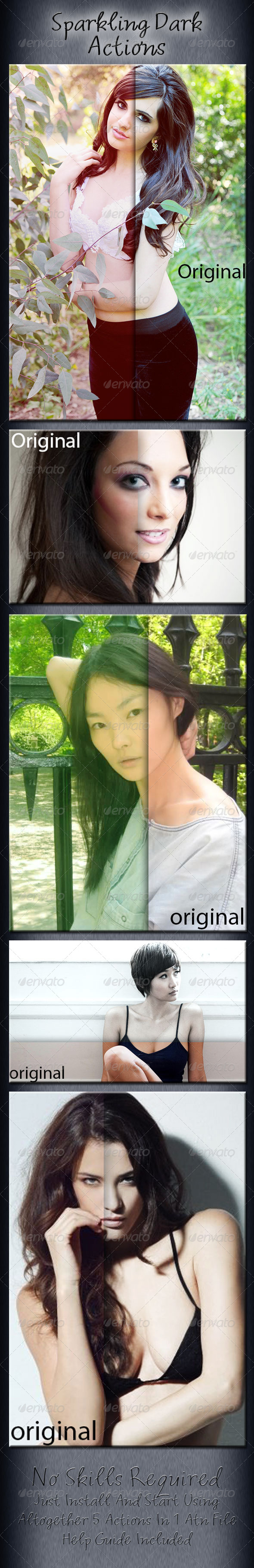 Sparkling Dark Actions - Photo Effects Actions