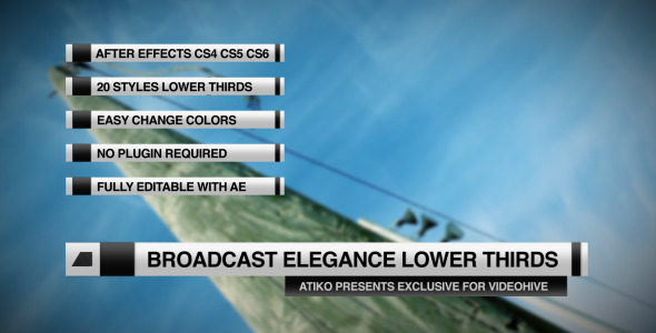 Broadcast Elegance Lower Thirds Broadcast Elegance Lower Thirds