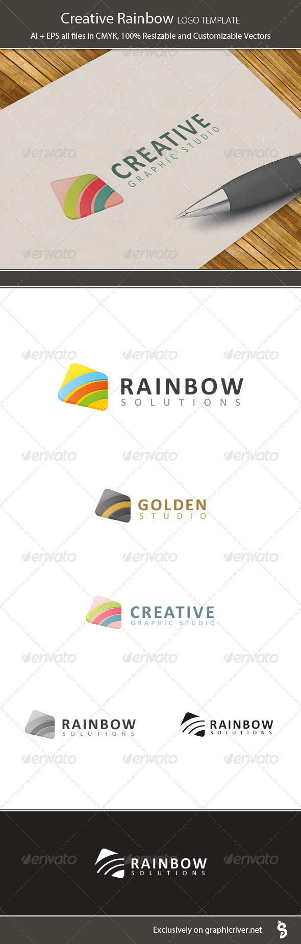 Creative Rainbow Logo Template Creative Rainbow Logo Template