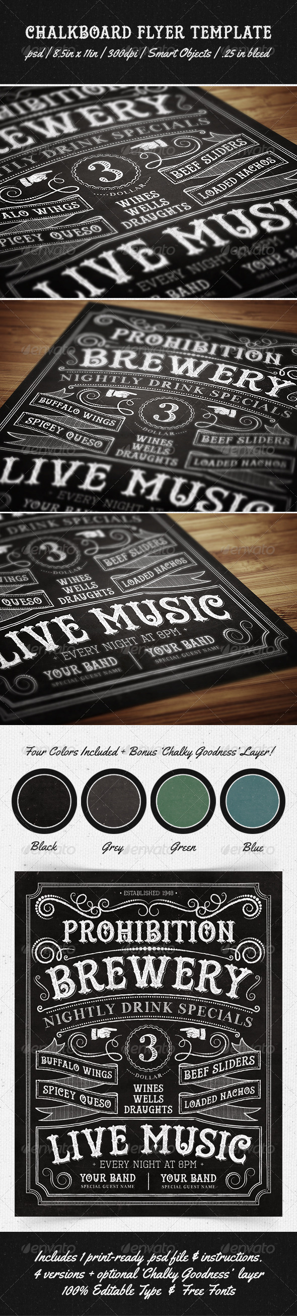 Chalkboard Flyer Template - Miscellaneous Events