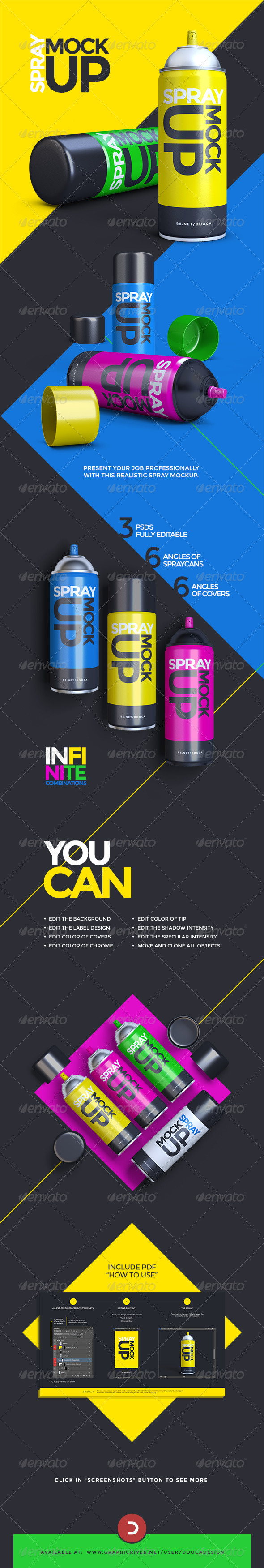 Aerosol Spray Can Mockup Aerosol Spray Can Mockup