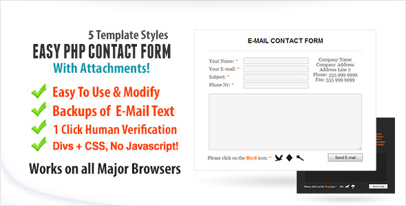 Easy Contact Form With Attachments