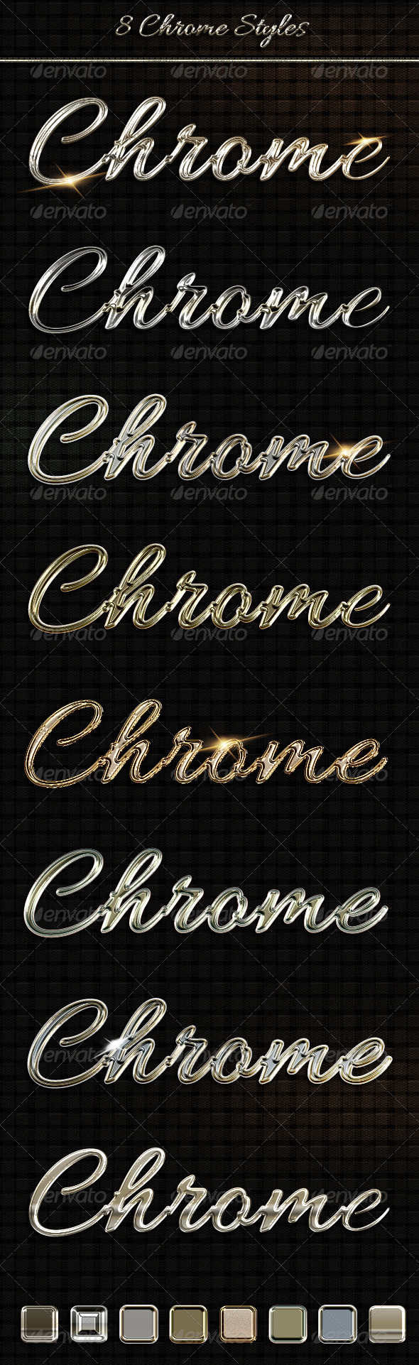 8 Luxury Chrome, Metal Text Styles - Text Effects Styles