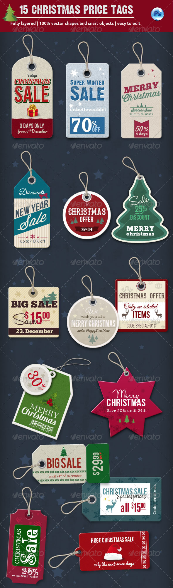 15 Christmas Price Tags - Miscellaneous Web Elements