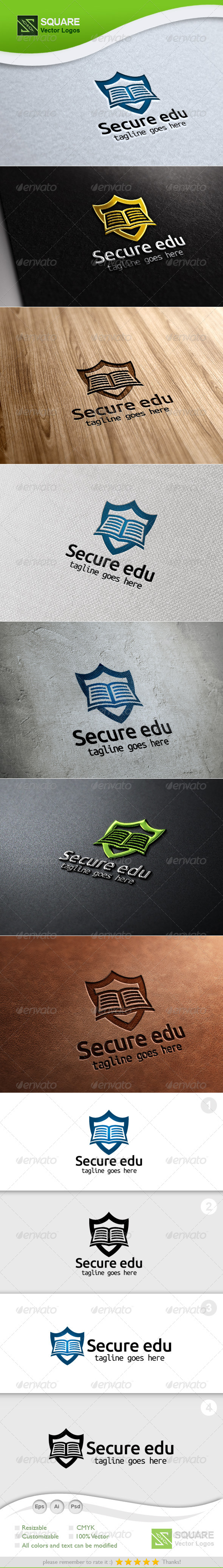 Shield, Book Vector Logo Template