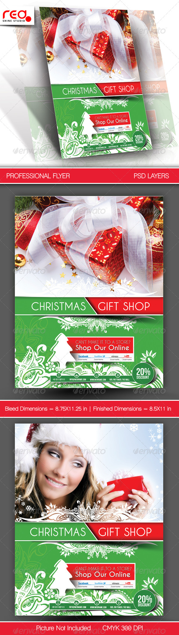 Gift Shop Flyer Poster Template - 3 - Holidays Events