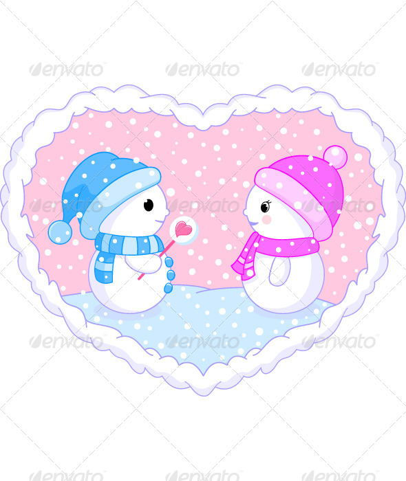 Two Snowmen in Love Two Snowmen in Love