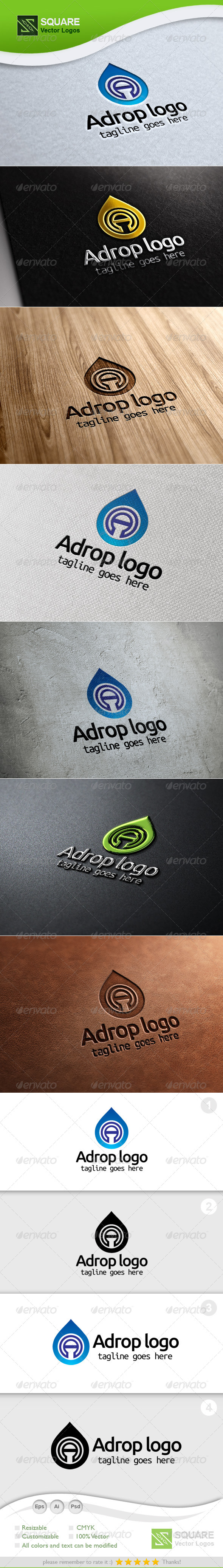 A Letter Drop Vector Logo Template