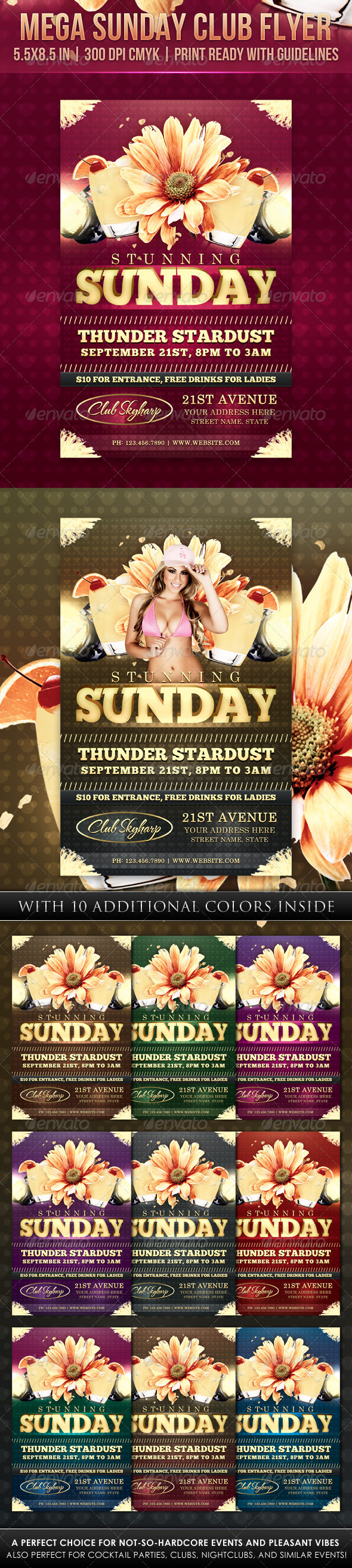 Mega Sunday Club Flyer - Clubs & Parties Events
