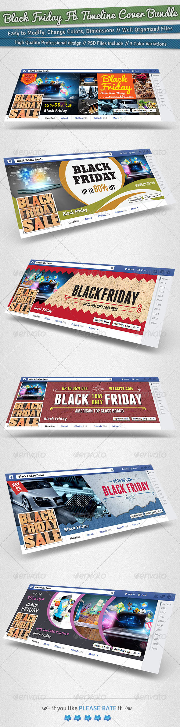 Black Friday / Promotion FB Timeline Cover Bundle