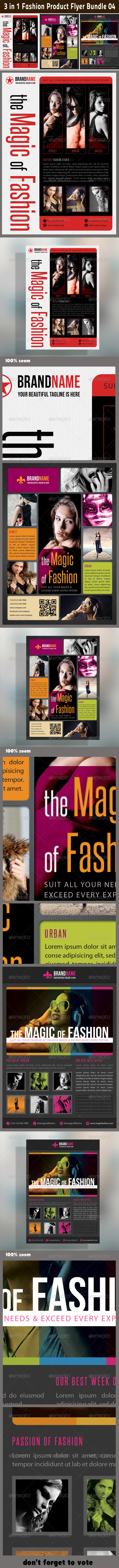 3 in 1 Fashion Product Flyer Bundle 04 3 in 1 Fashion Product Flyer Bundle 04