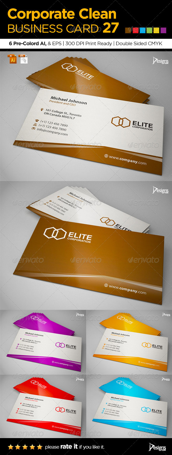 Corporate Clean Business Card 27 Corporate Clean Business Card 27