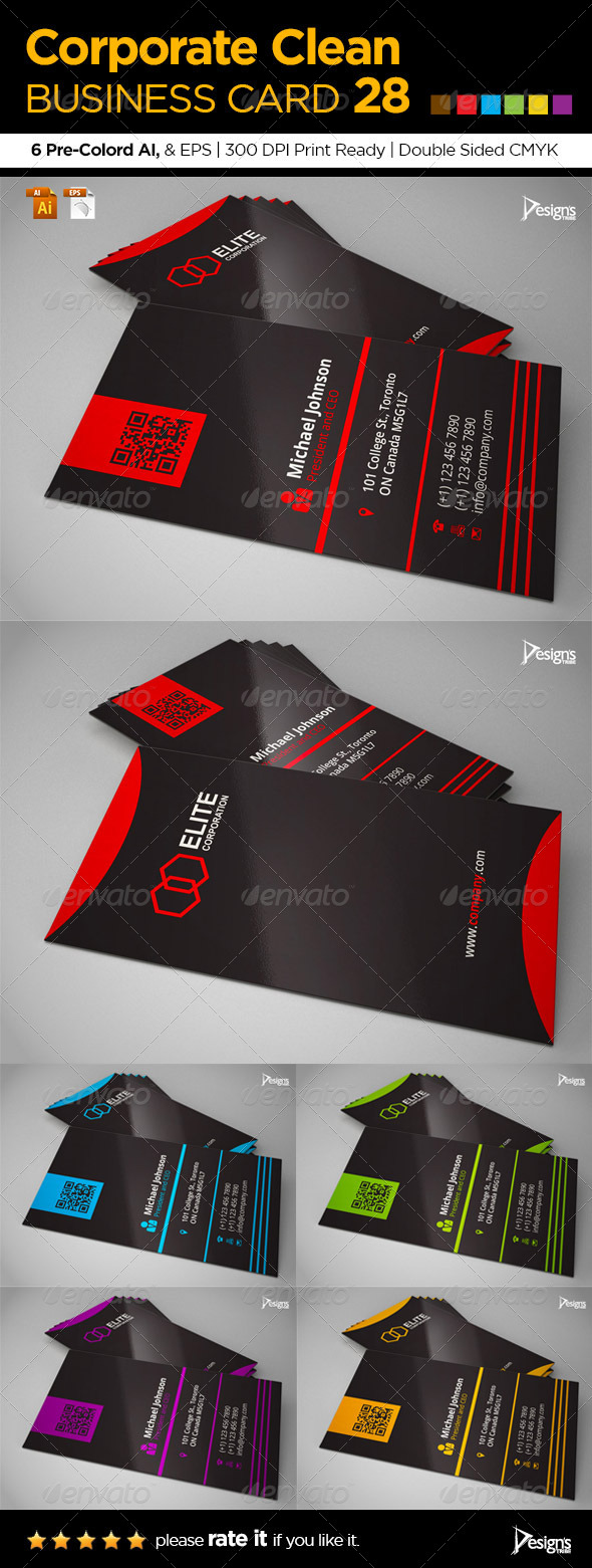 Corporate Clean Business Card 28 Corporate Clean Business Card 28