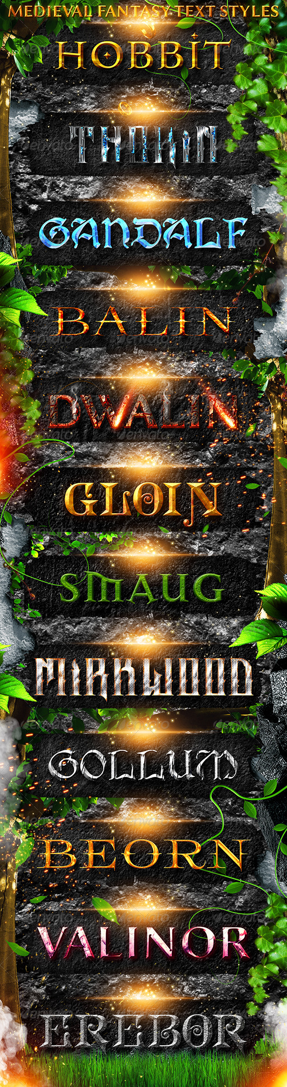 Medieval Fantasy Text Styles - Text Effects Actions